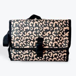 Leopard Print Gray and Pink Diaper Clutch